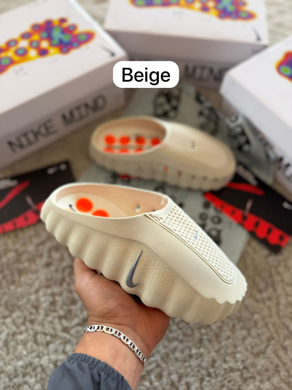 CHANCLAS NIKE MIND BEIGE